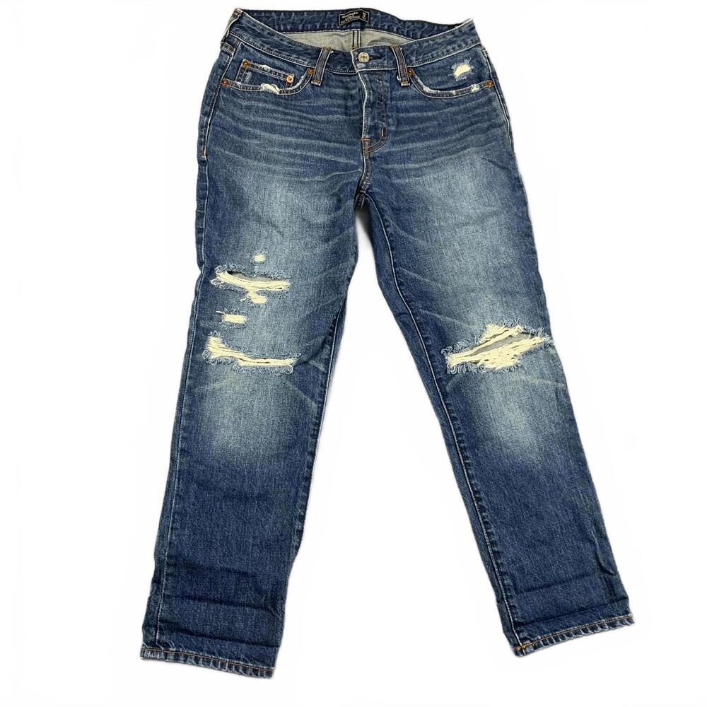 Abercrombie & Fitch Size 25 Ames Slim Boyfriend Blue Jeans Distressed Denim